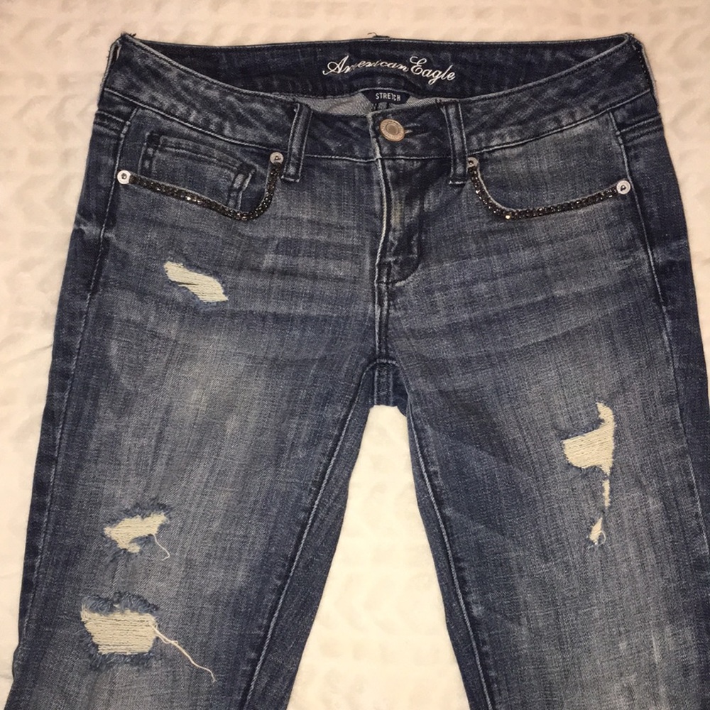 American Eagle Skinny Jeans with rhinestones 💎